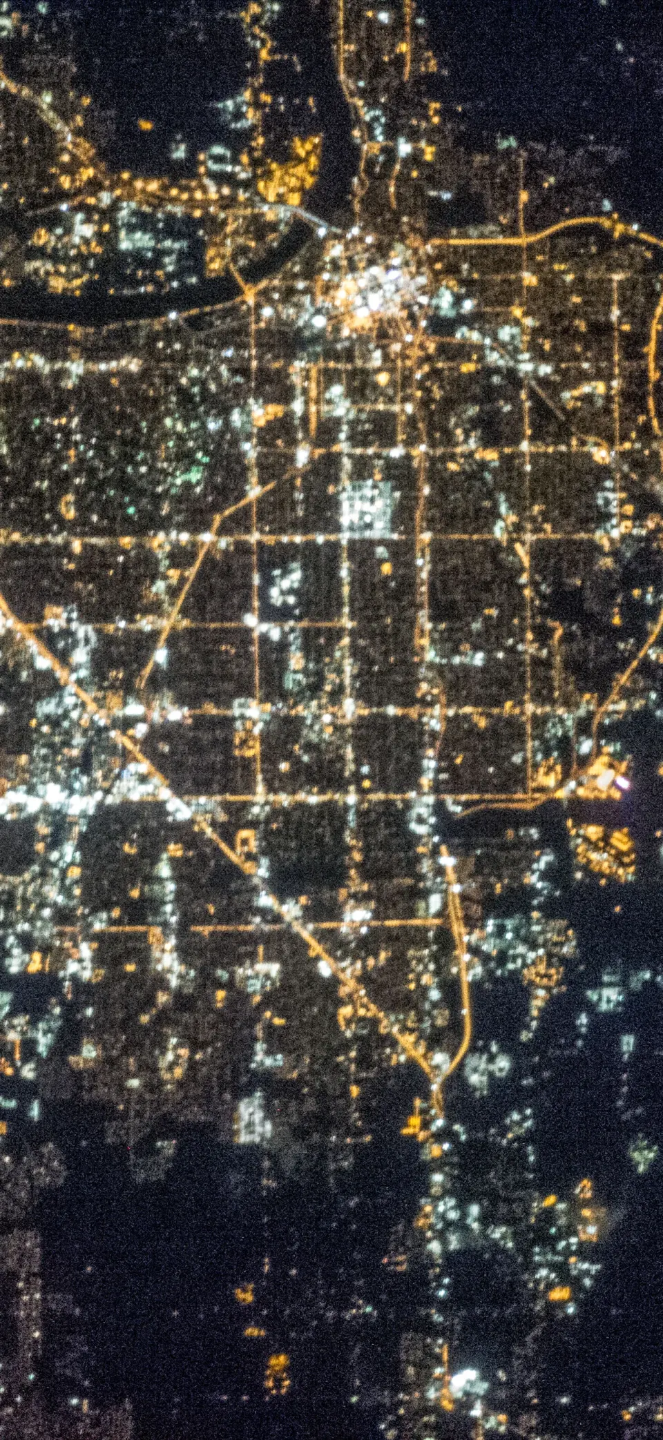 White lights, straight roads iPhone wallpaper